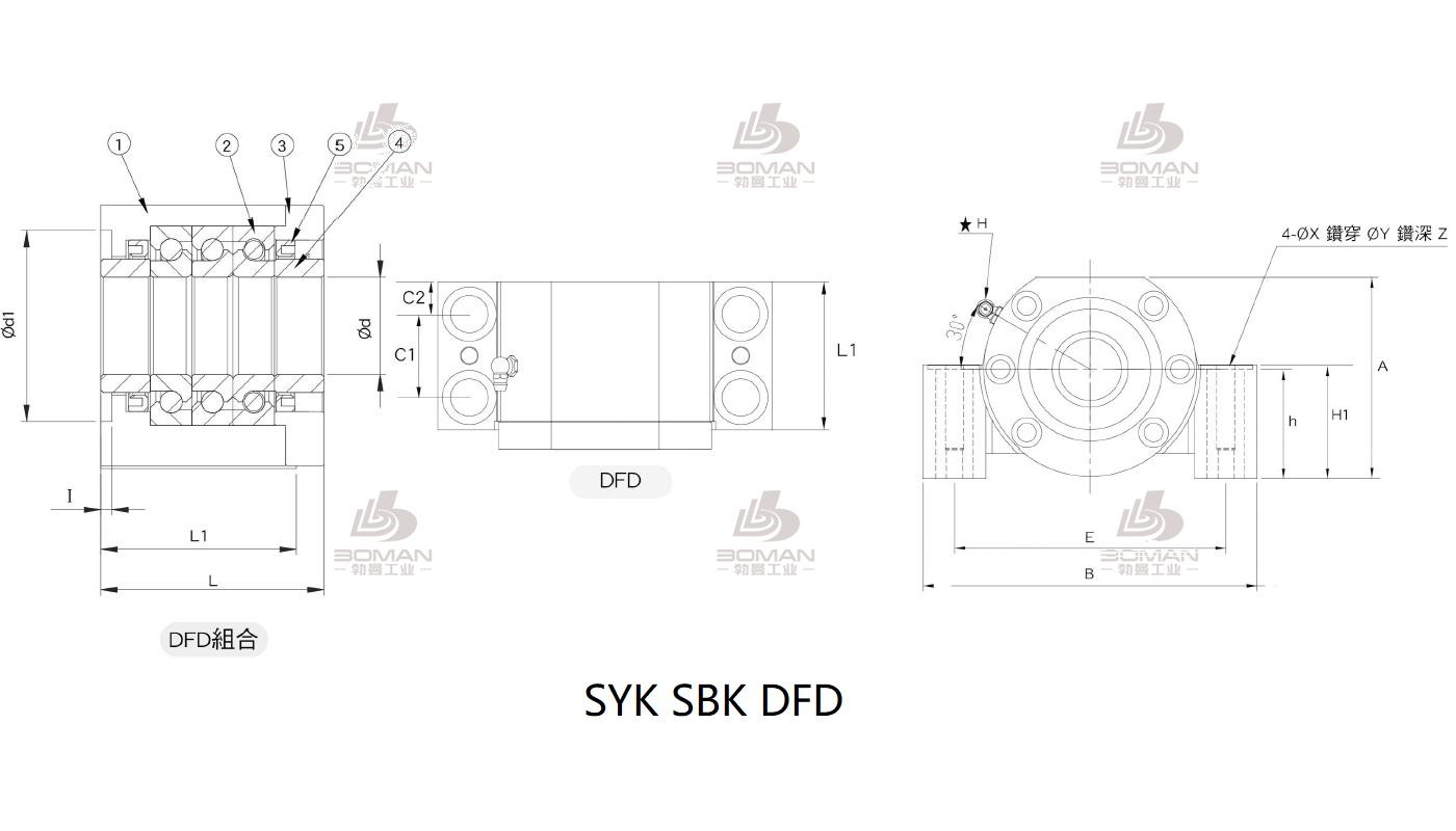SYK MBCS25-YP syk丝杆支撑座3d